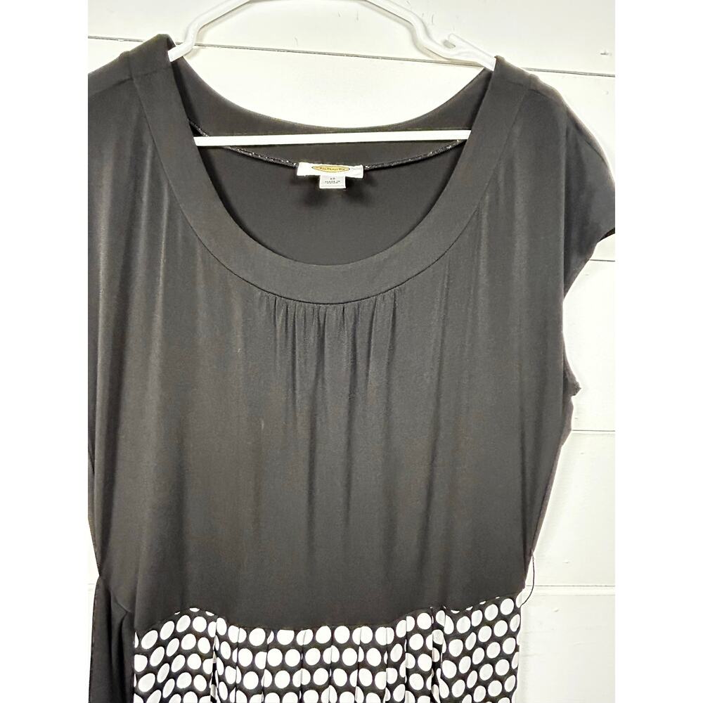 Talbots Black White Polka Belted Midi Dress Size 12 - Picture 5 of 9